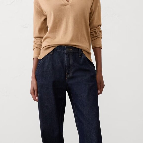 Banana Republic Merino Wool V-neck Sweater, NWT, Wine, S - Picture 3 of 3